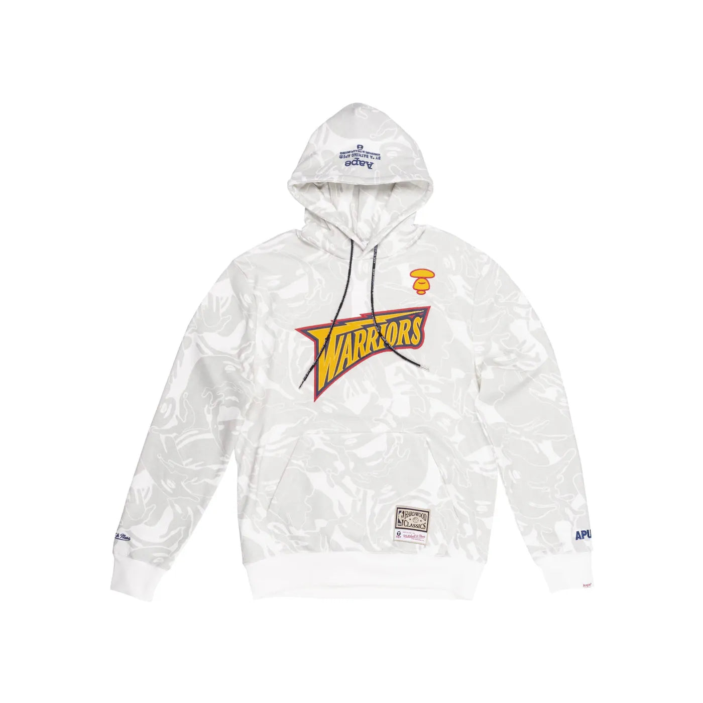 Aape x Mitchell & Ness Golden State Warriors Hoodie White