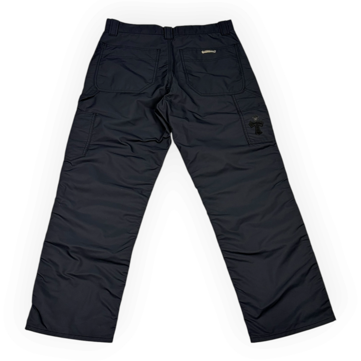 Chrome Hearts Nylon Leather Double Knee Carpenter Pants Black