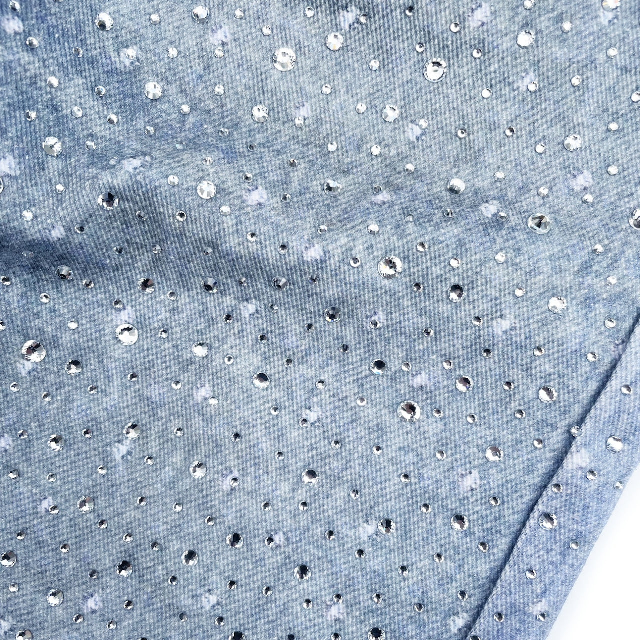 Birth of Royal Child 3D Printing Washed 20k Swarovski Diamond Boro Denim Blue