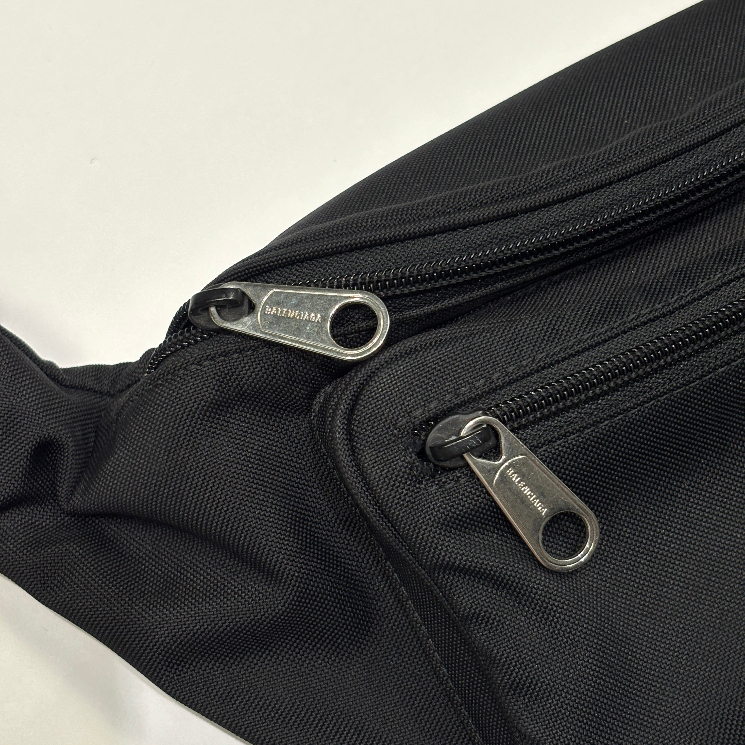 Balenciaga Explorer Sporty B Logo Embroidered Beltpack Medium Black
