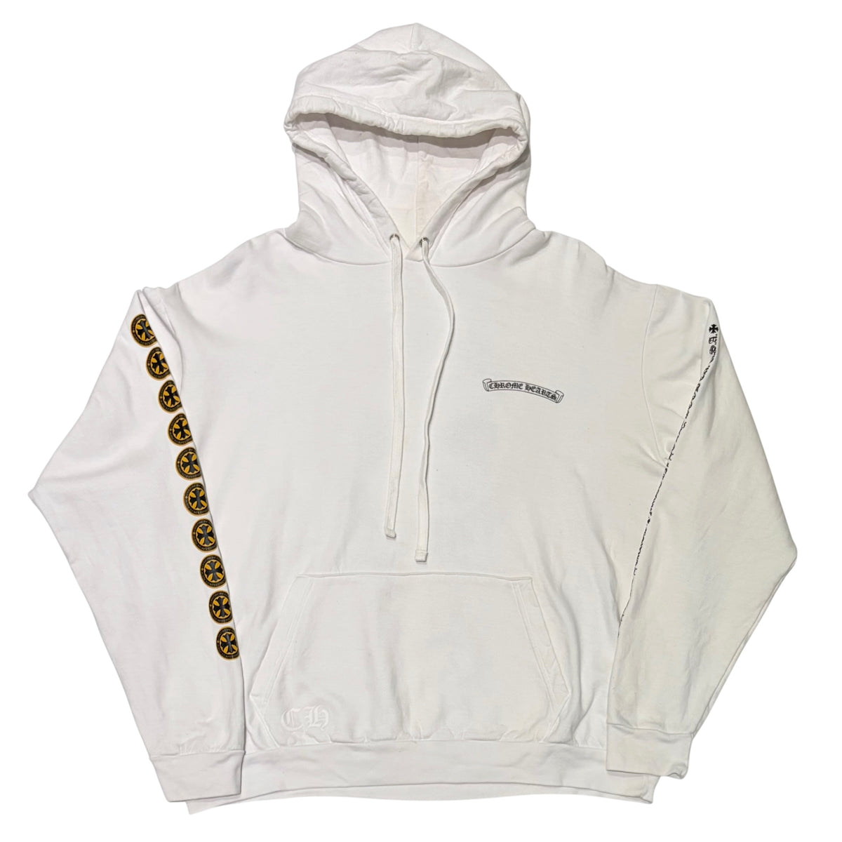 Chrome Hearts Plus Cross Logo Pullover Hoodie White/Yellow