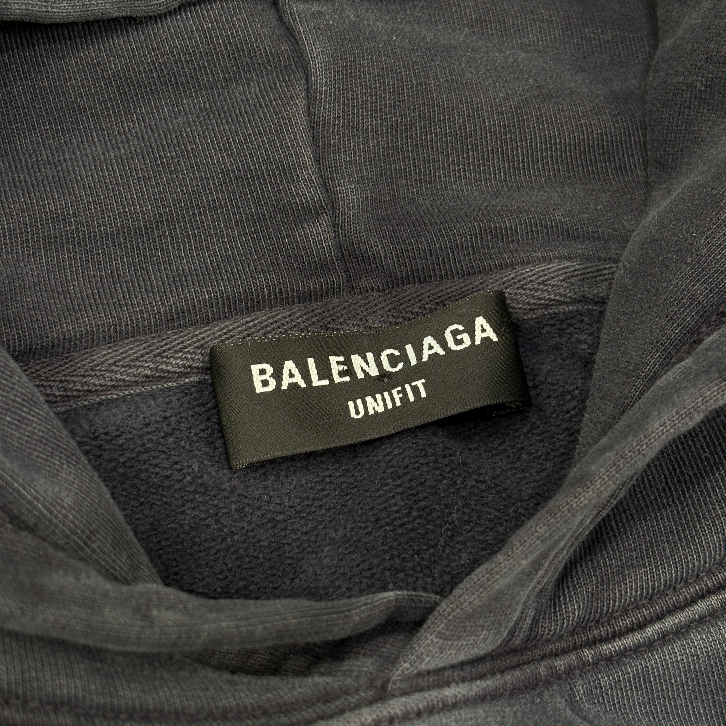 Balenciaga-Est. 1917 College Logo Oversized Sleeveless Hooded Sweatshirt Navy