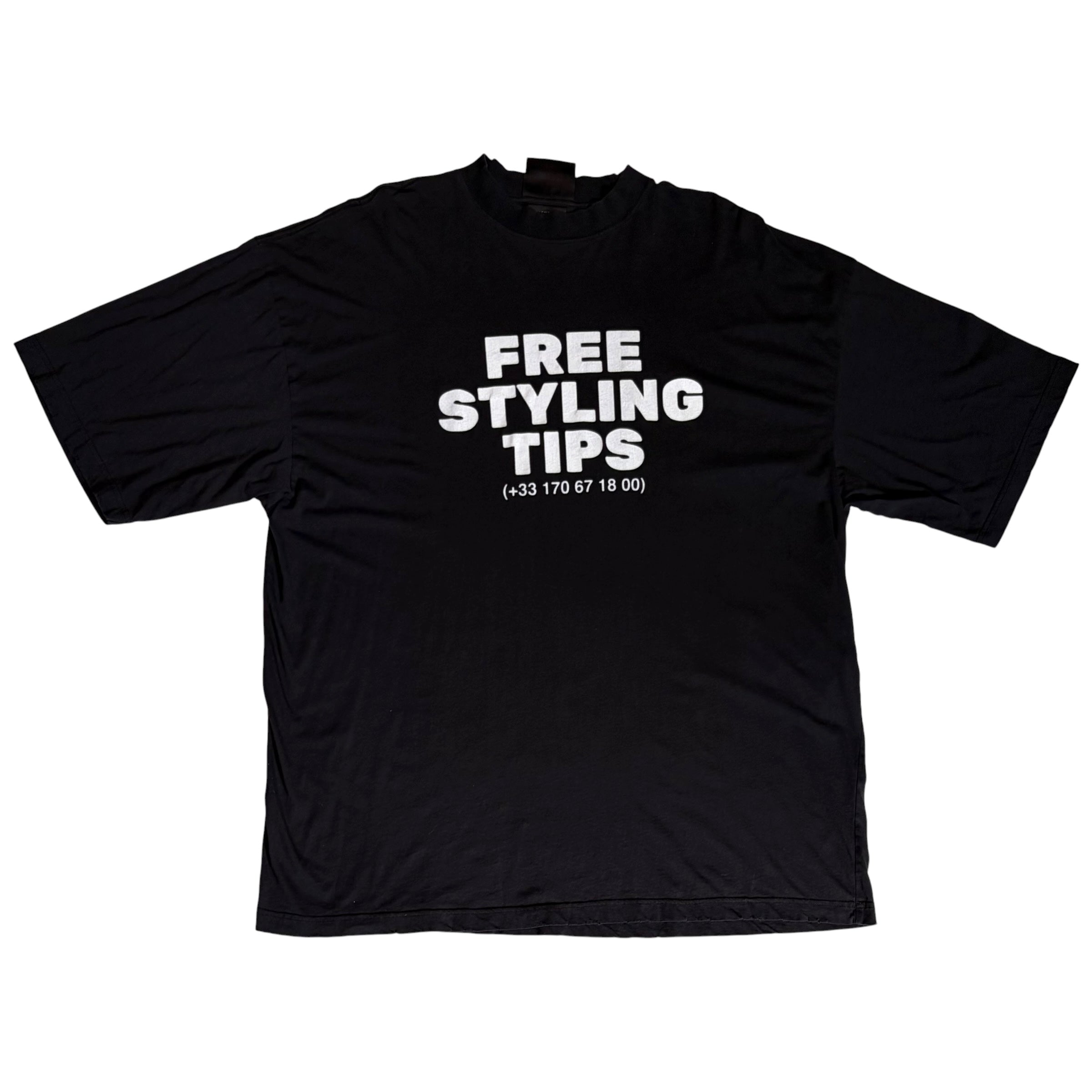 Balenciaga Styling Hotline Large Fit T-shirt Black Faded