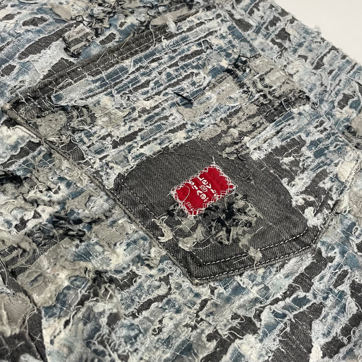 Produit de Flacko Reconstructed 2 Tone Boro Levi's Denim Grey/Blue