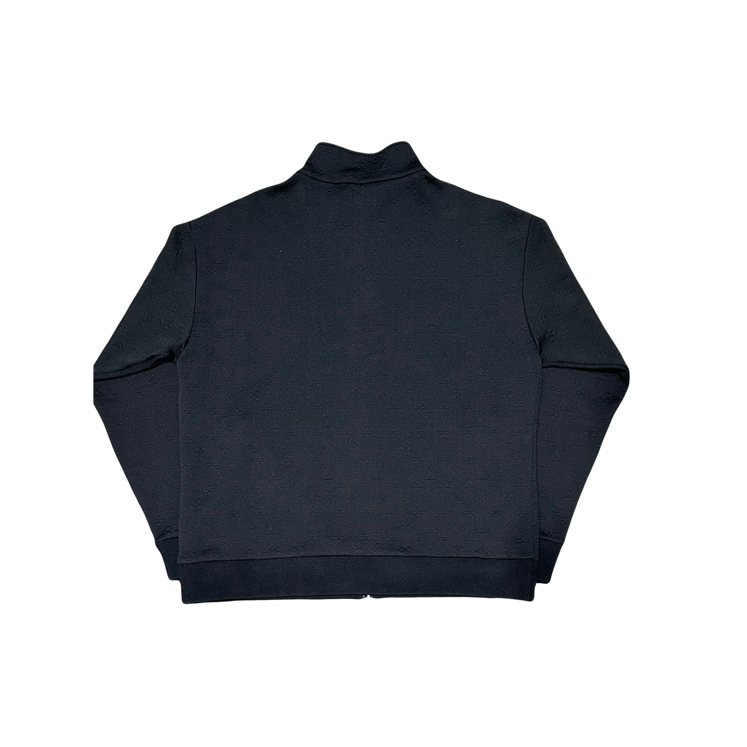 Louis Vuitton Monogram Embossed Jersey Track Jacket Black