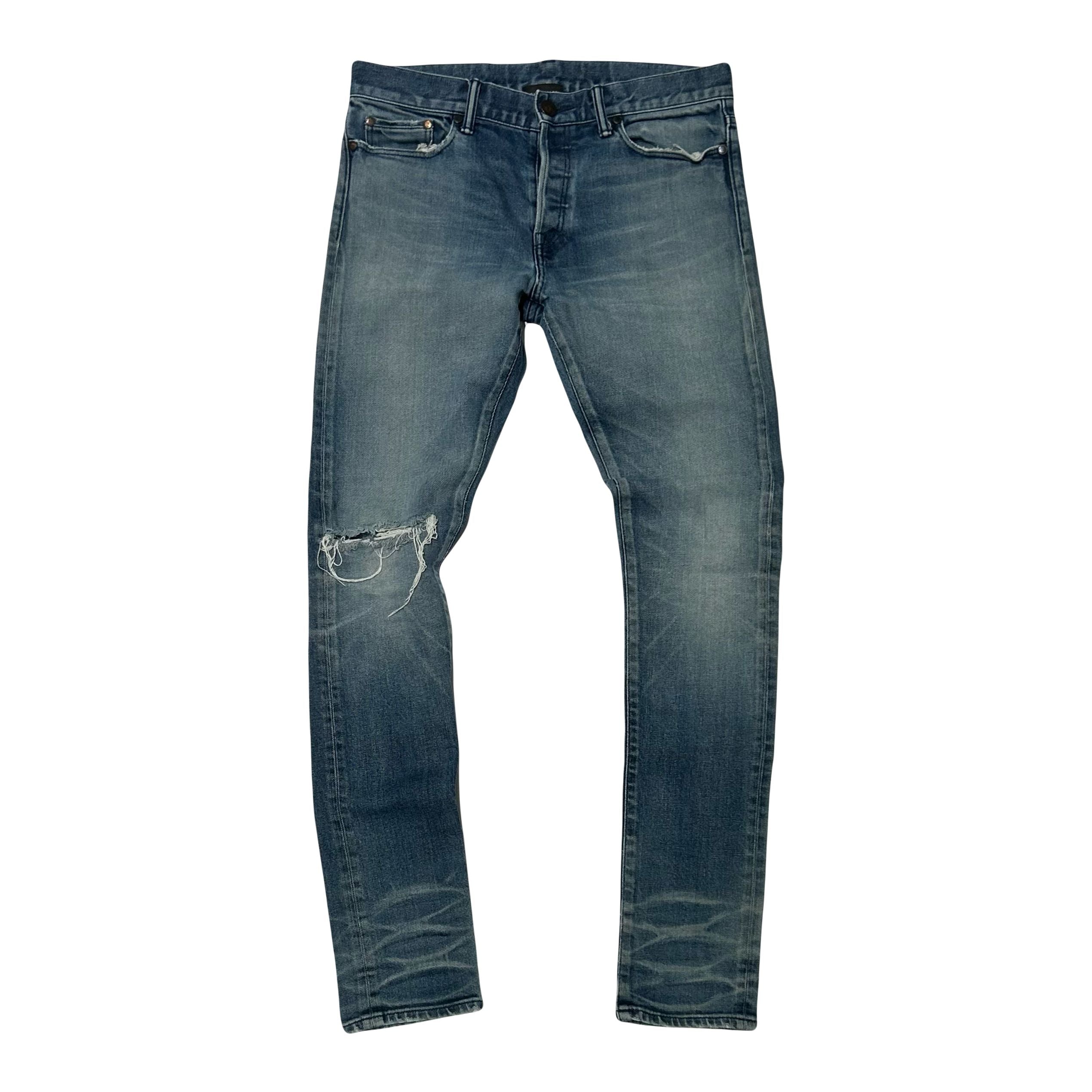 John Elliott Distressed Skinny Jeans Blue