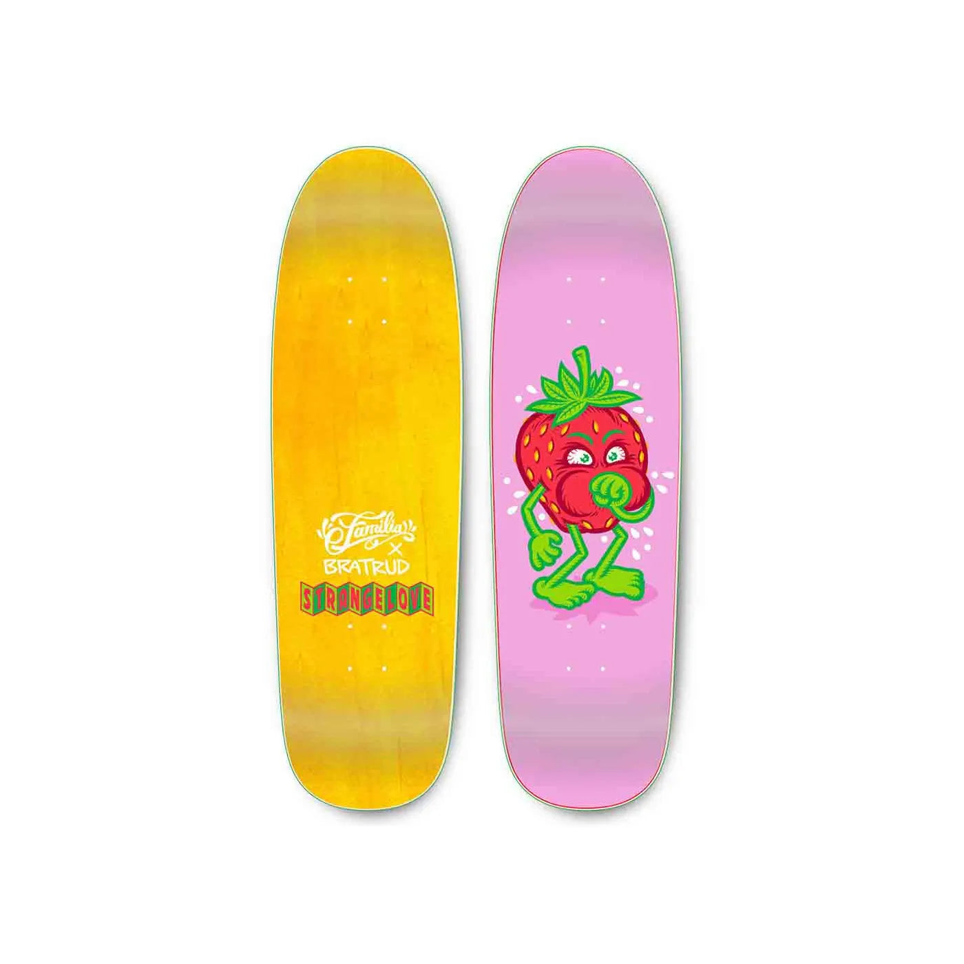StrangeLove x Familia x Todd Braturd Strawberry Cough 9.125 Skateboard Deck