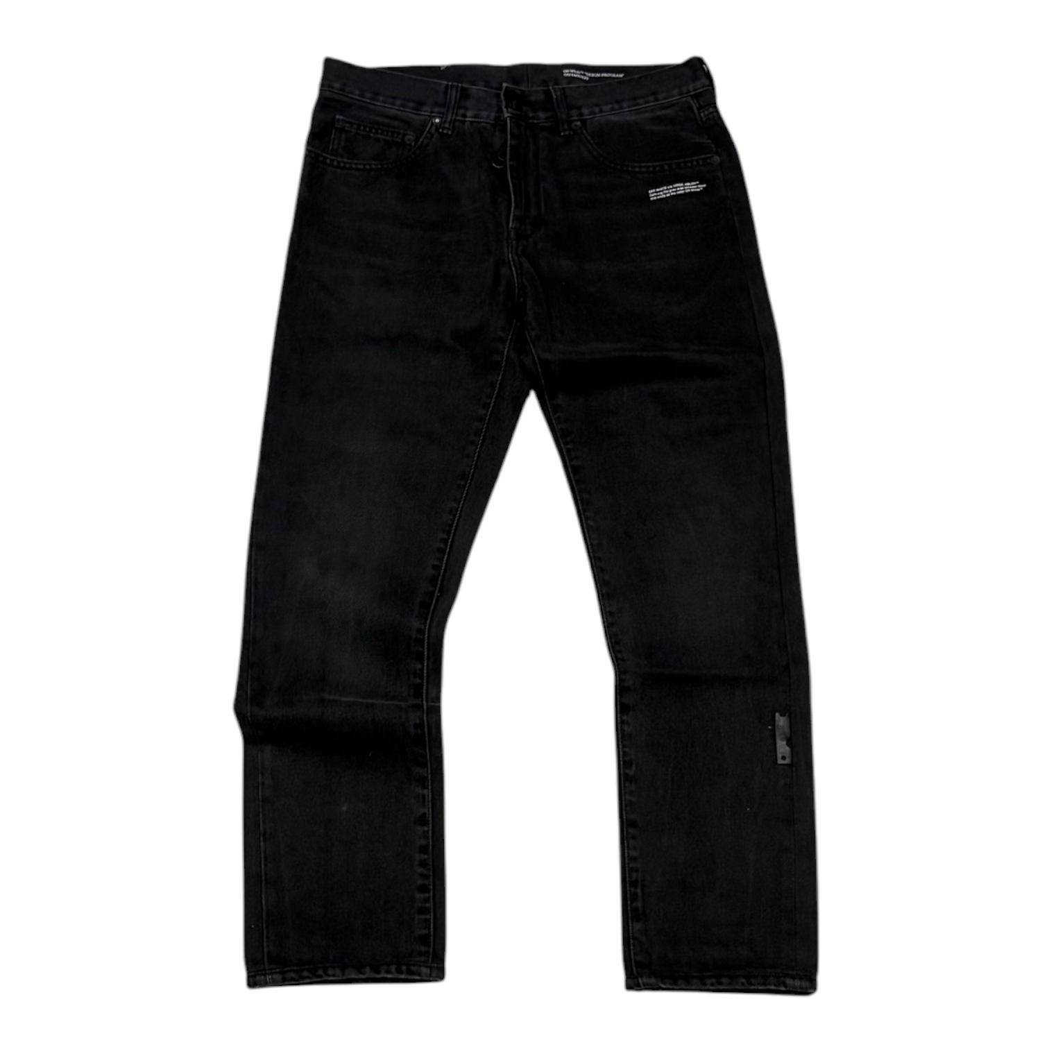 Off-White Diagonal Pocket Skinny Jeans Black