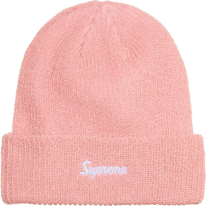 Supreme Loose Gauge Beanie (FW26) Pink Reflective