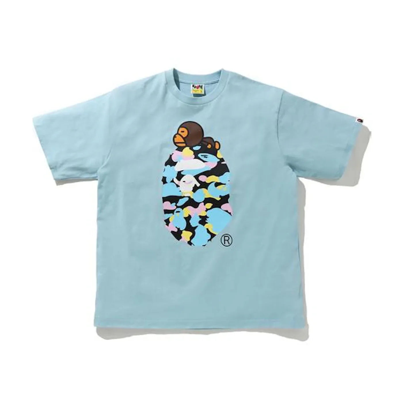 BAPE New Multi Camo Milo On Ape Relaxed Tee Sax