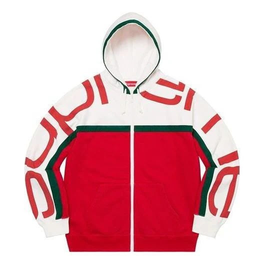 Supreme Big Logo Paneled Zip Up Red