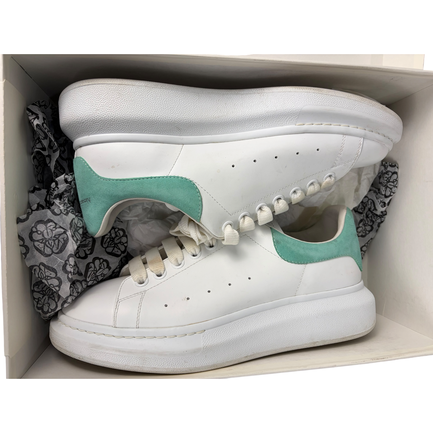 Alexander McQueen Oversized White Teal