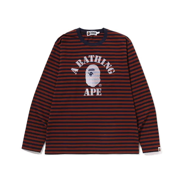 BAPE Discharge College Hoop L/S Tee Brown