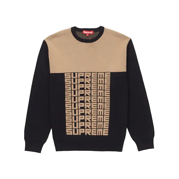 Supreme Logo Repeat Sweater Black