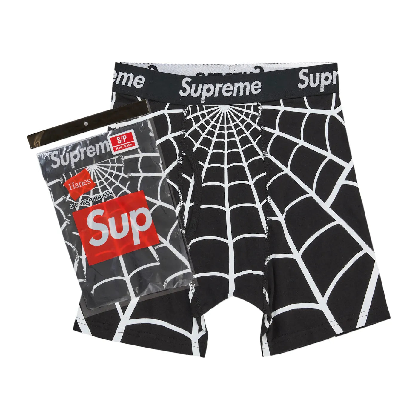 Supreme Hanes Spider-Man Boxer Briefs (2 Pack) Black