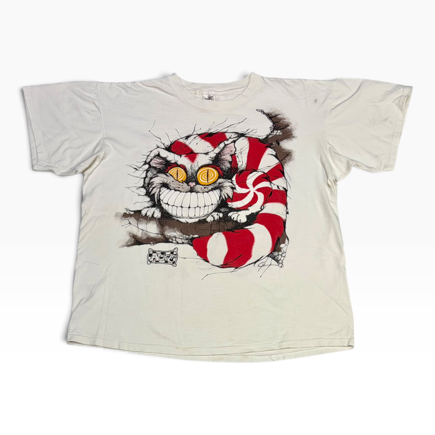 90's Alice in Wonderland Chesire Cat Tee White