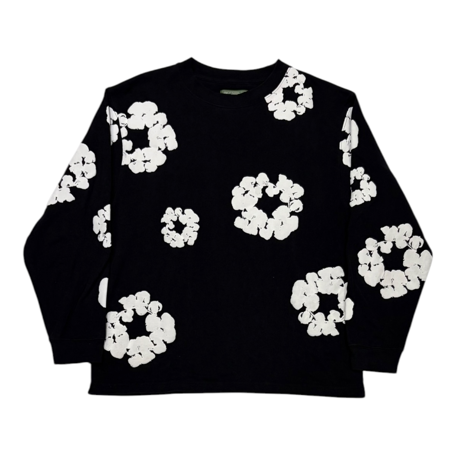 Denim Tears Long Sleeve Cotton Wreath T-shirt Black