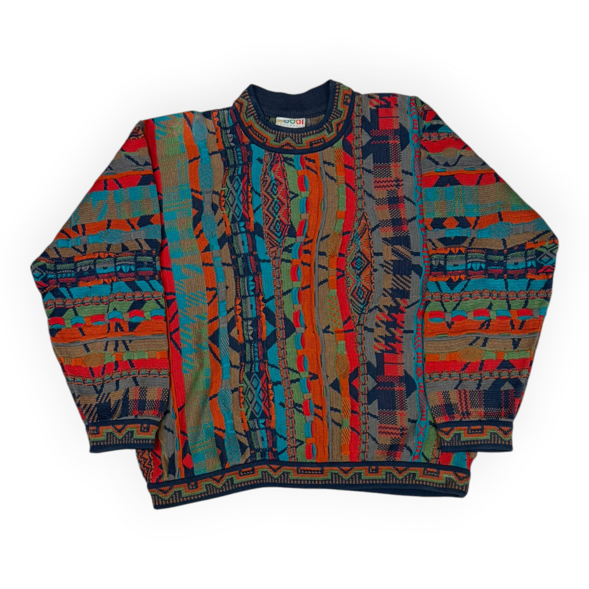 90's Coogi 3D Knit Sweater Multicolor