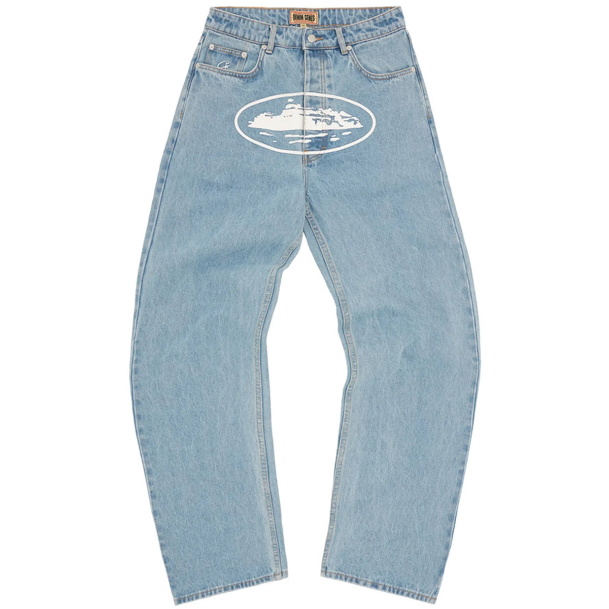 Corteiz Alcatraz Baggy Jeans Washed Blue