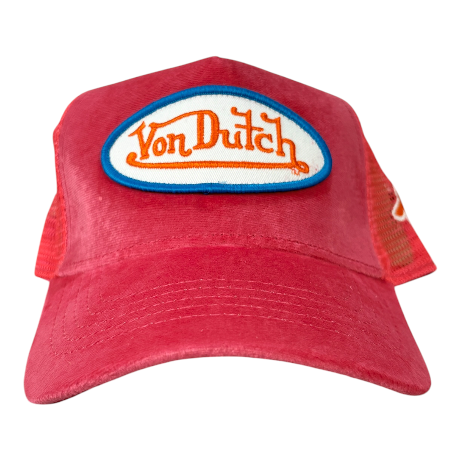 Von Dutch Hollywood Velvet Trucker Hat Red