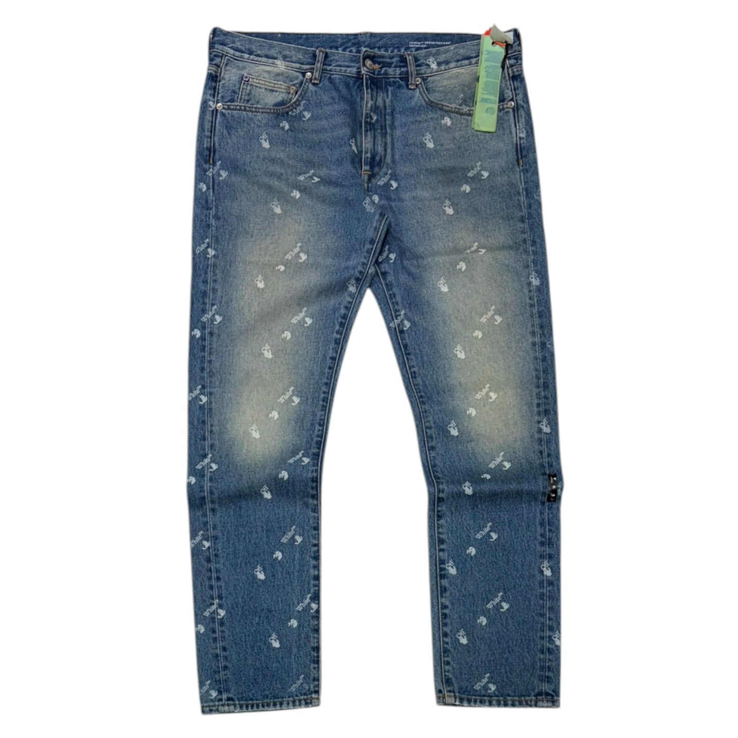 Off-White Repeat Hand Logo Jeans Blue