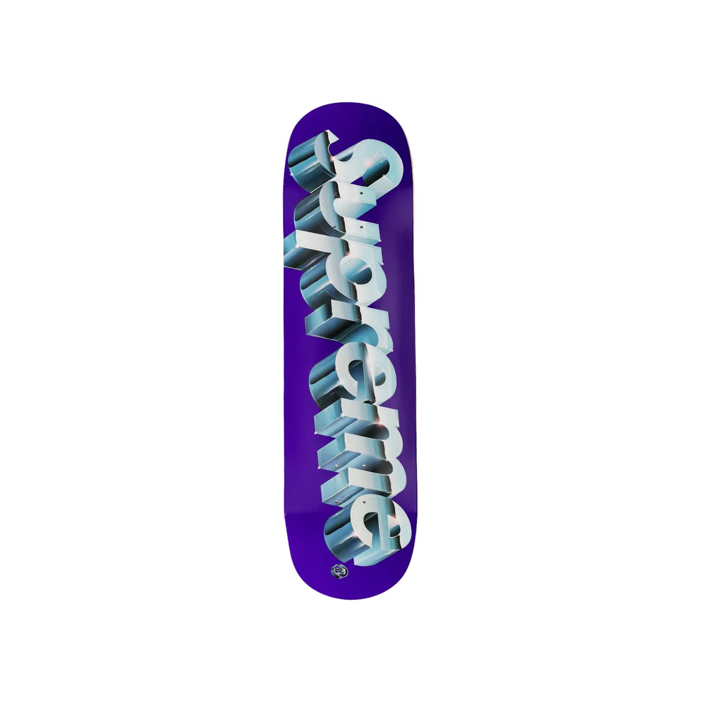 Supreme Chrome Logo Skateboard Deck Purple