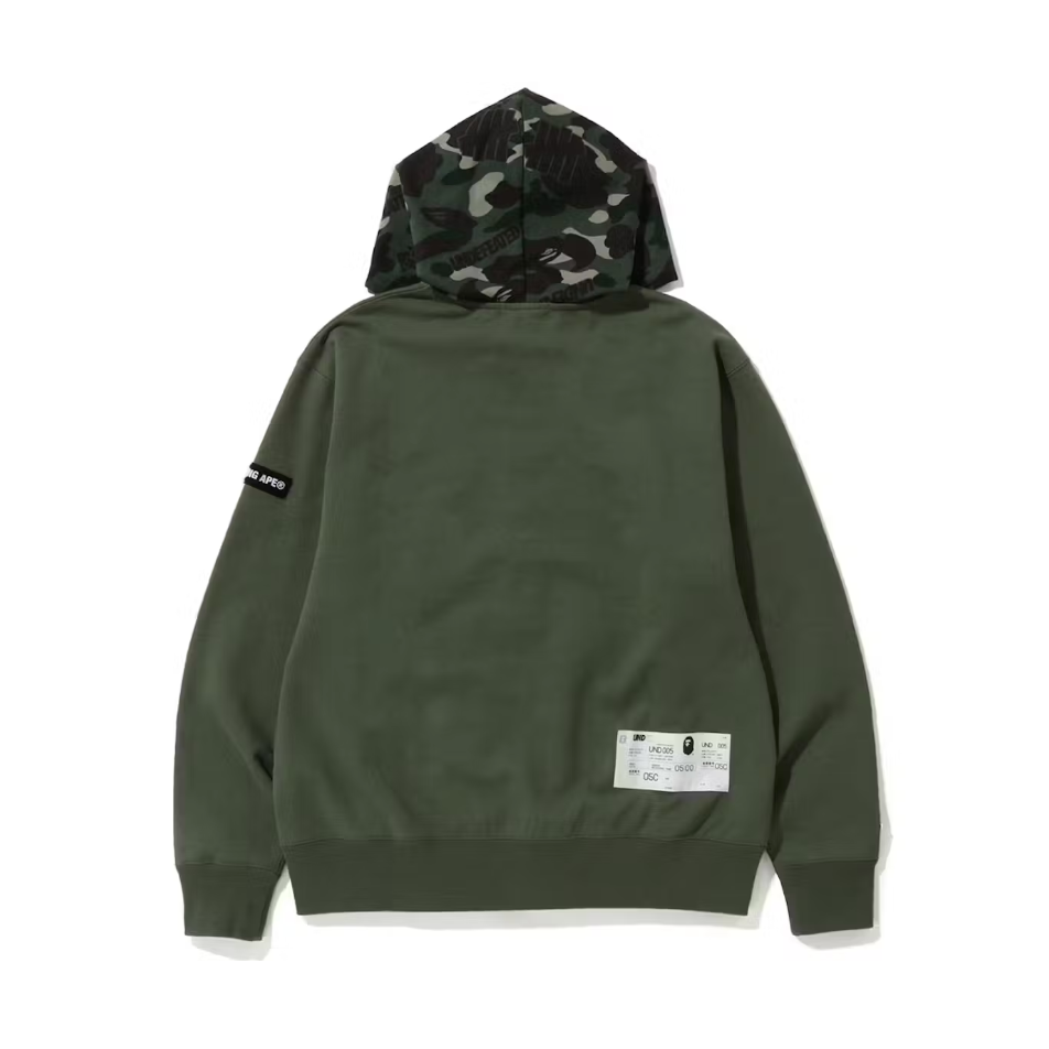 BAPE x Undefeated Color Camo Relaxed Zip Hoodie Green