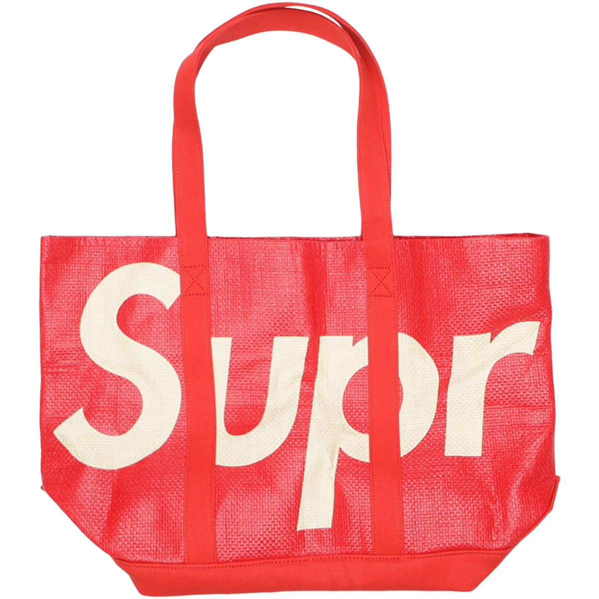 Supreme Raffia Tote Red