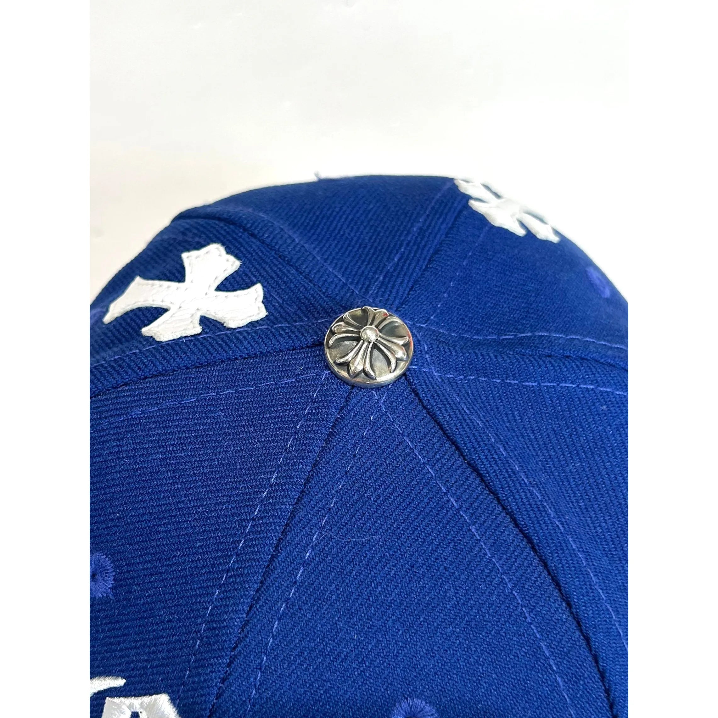 Chrome Hearts Cross Patch Baseball Hat Blue