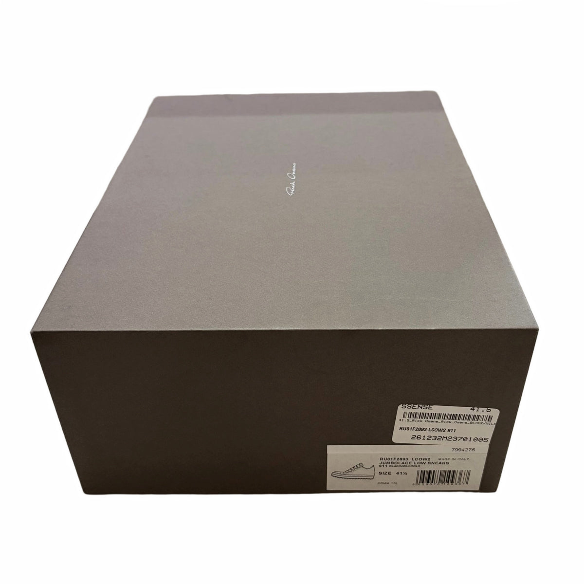 Rick Owens Temple Jumbolace Low Full Grain Cow Leather Black Milk