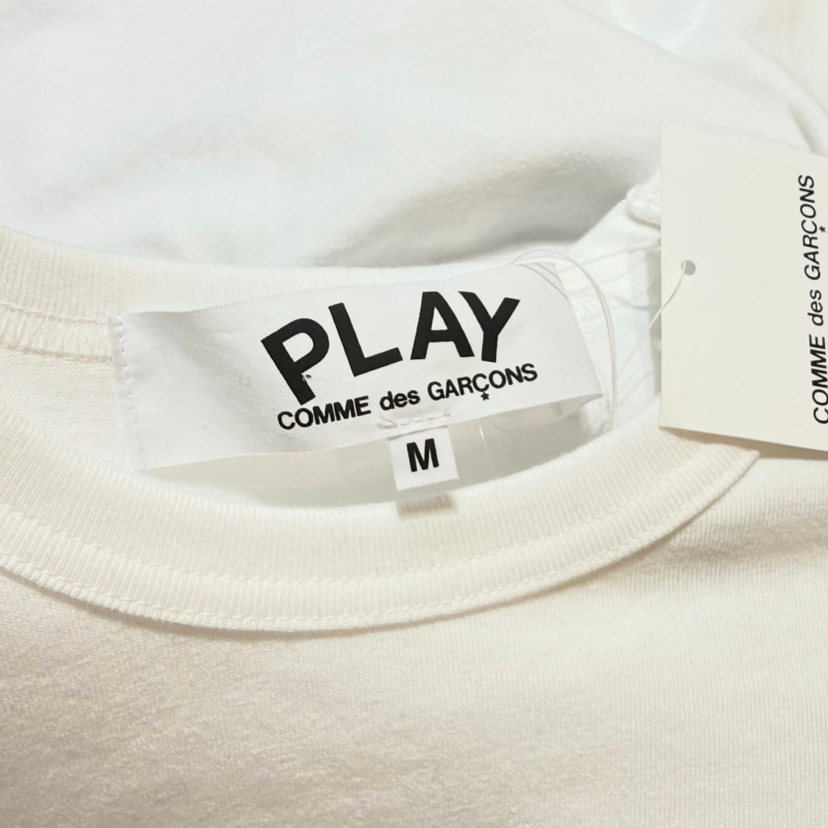 Comme des Garcons PLAY Play Camouflage Double Heart T-shirt White