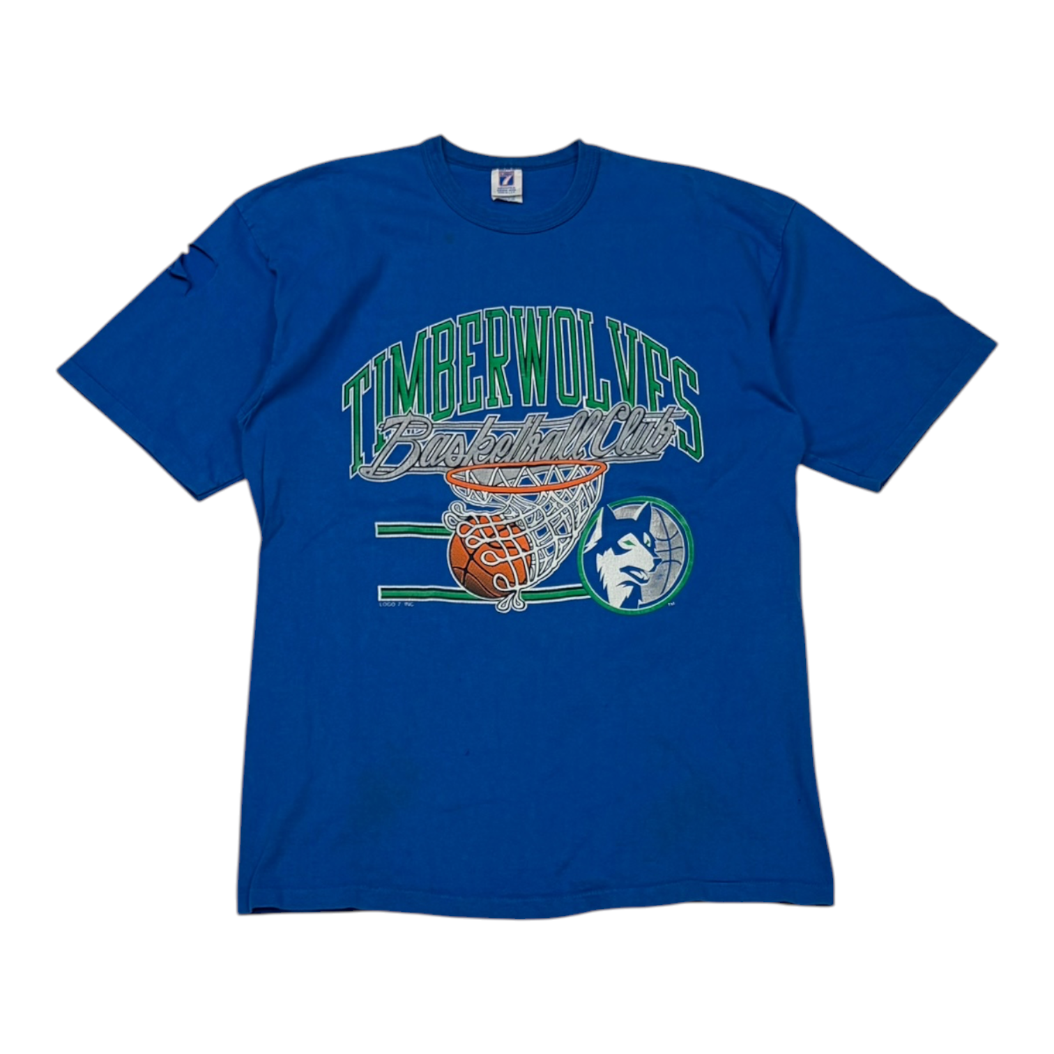 90's Minnesota Timberwolves Basketball Club Tee Blue