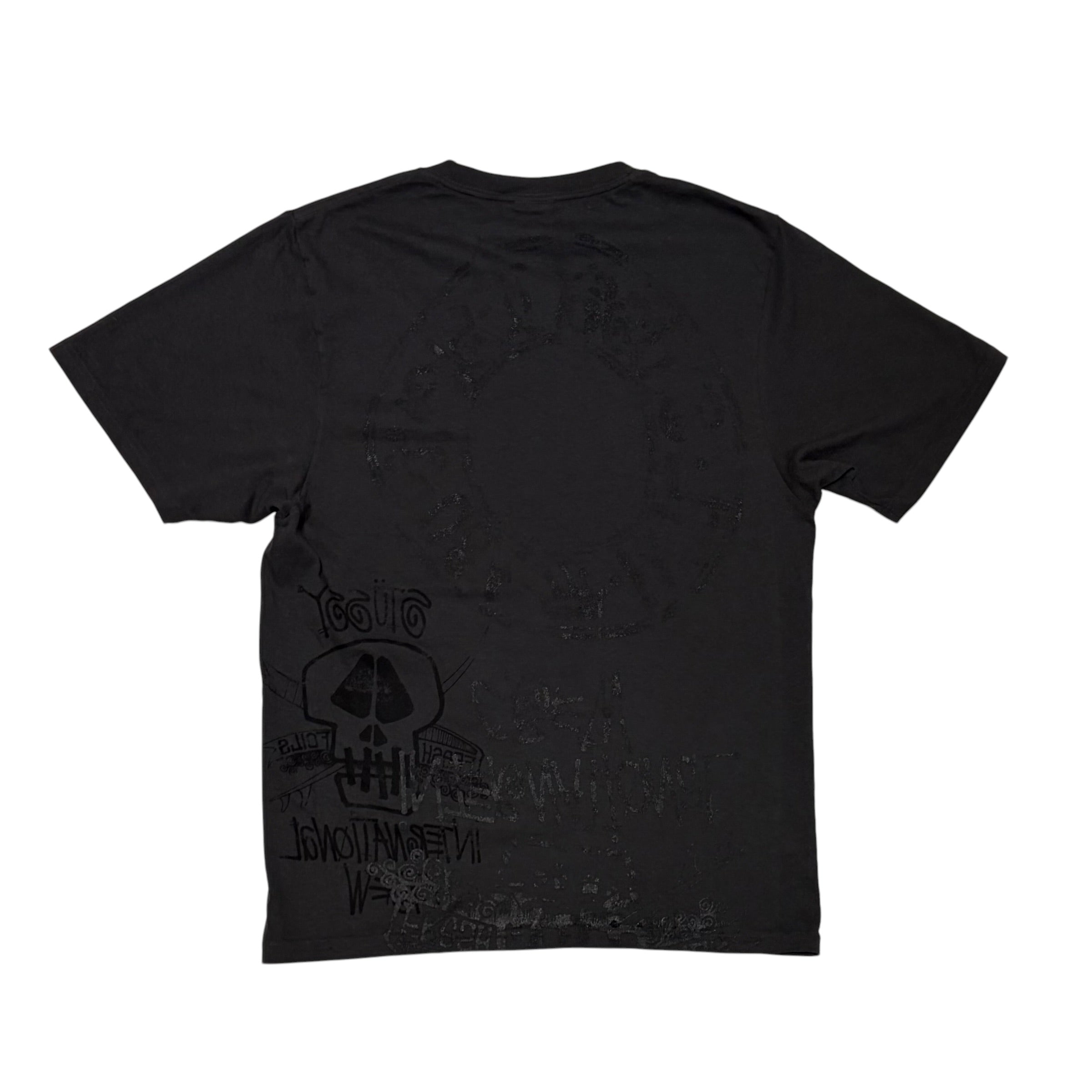 Stussy Skulls Tee Pigment Dyed Faded Black