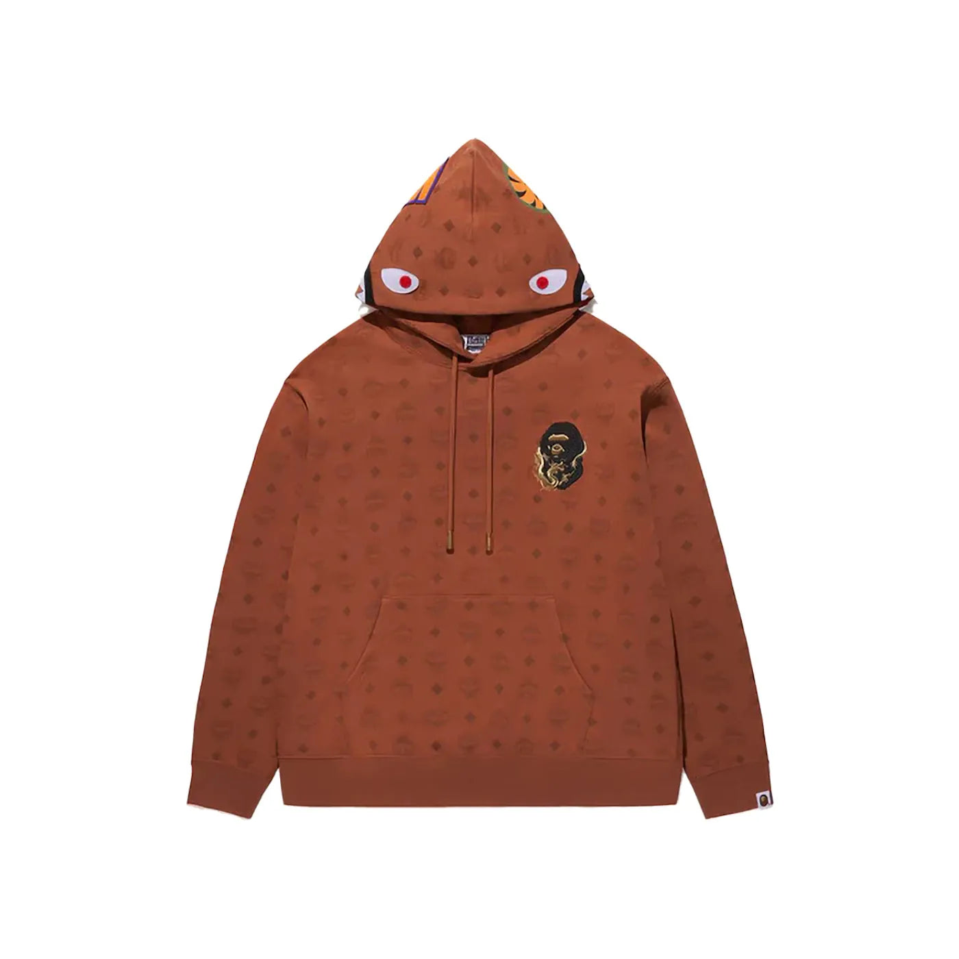 BAPE x MCM Shark Pullover Hoodie Brown