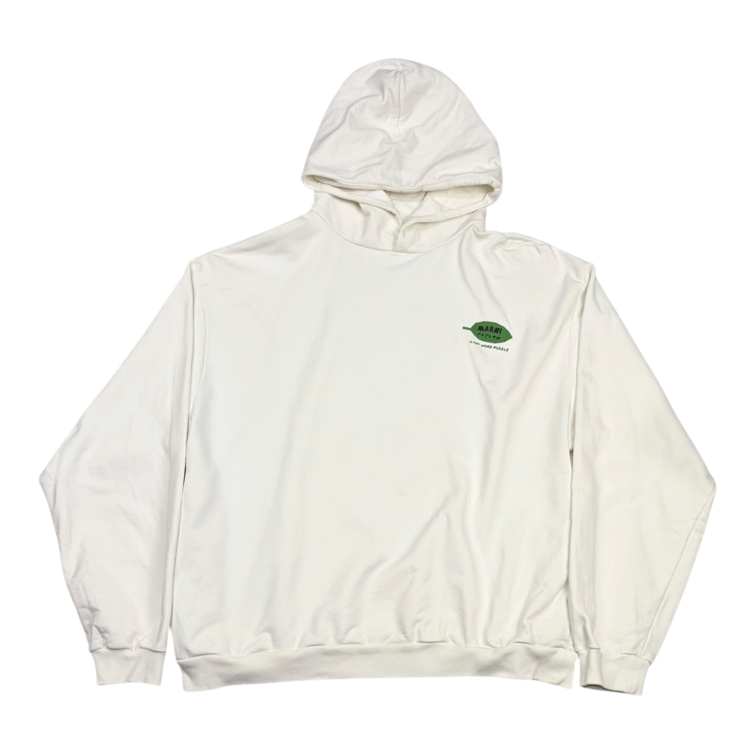 Marni Wordsearch Flower Print Hoodie Natural White
