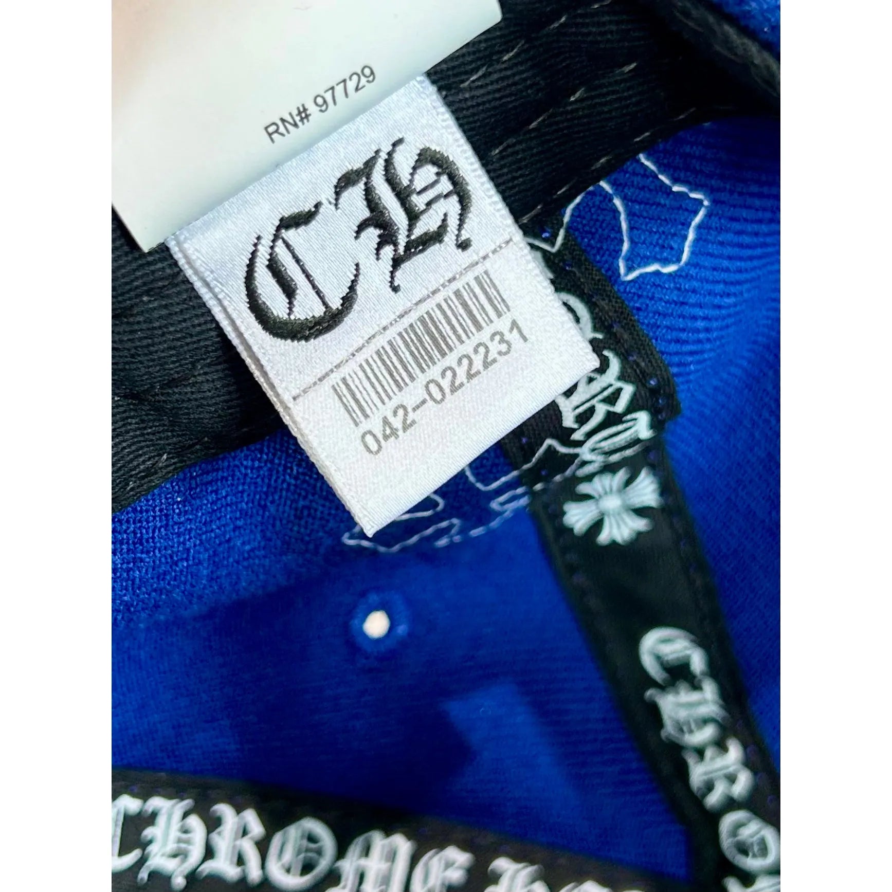 Chrome Hearts Cross Patch Baseball Hat Blue