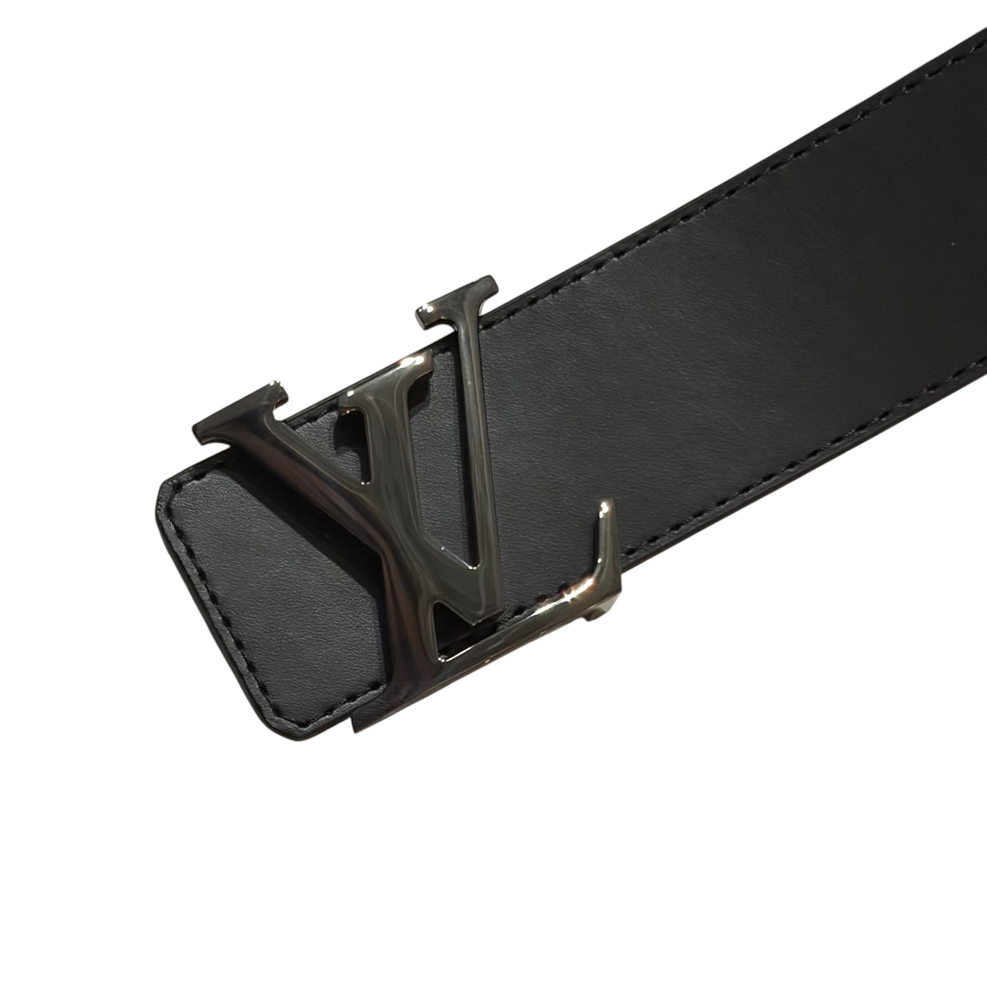 Louis Vuitton Reversible Belt Initiales Monogram Eclipse Reverse 40MM Gray