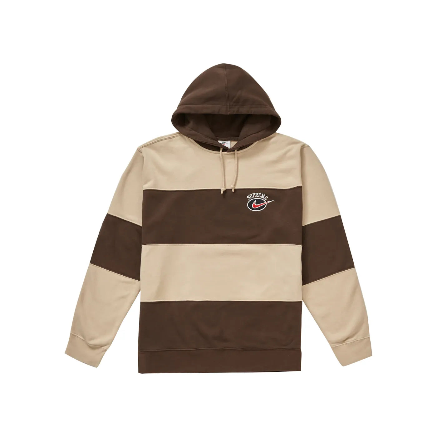 Supreme Nike Stripe Hooded Sweatshirt Tan