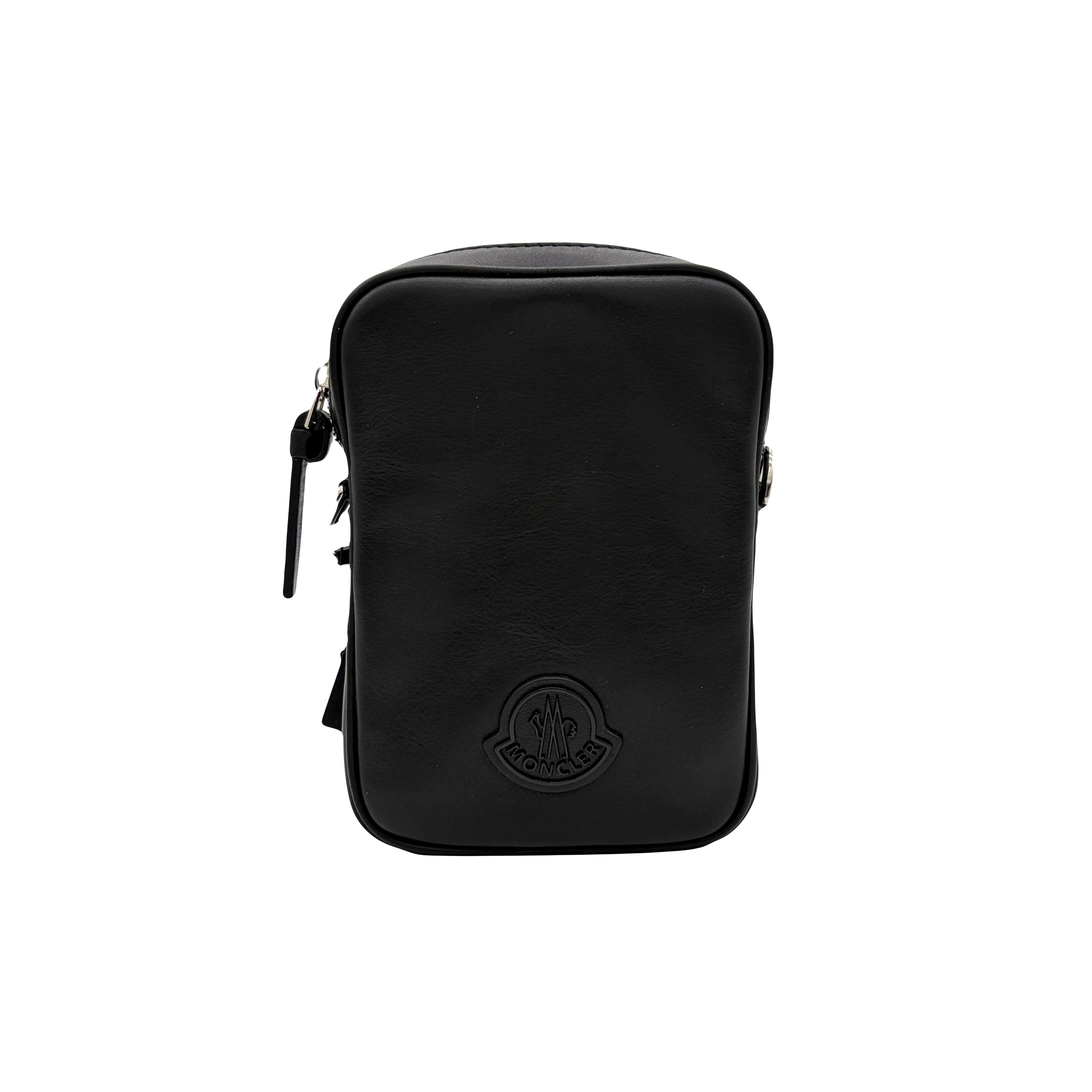 Moncler Leather Crossbody Bag Black