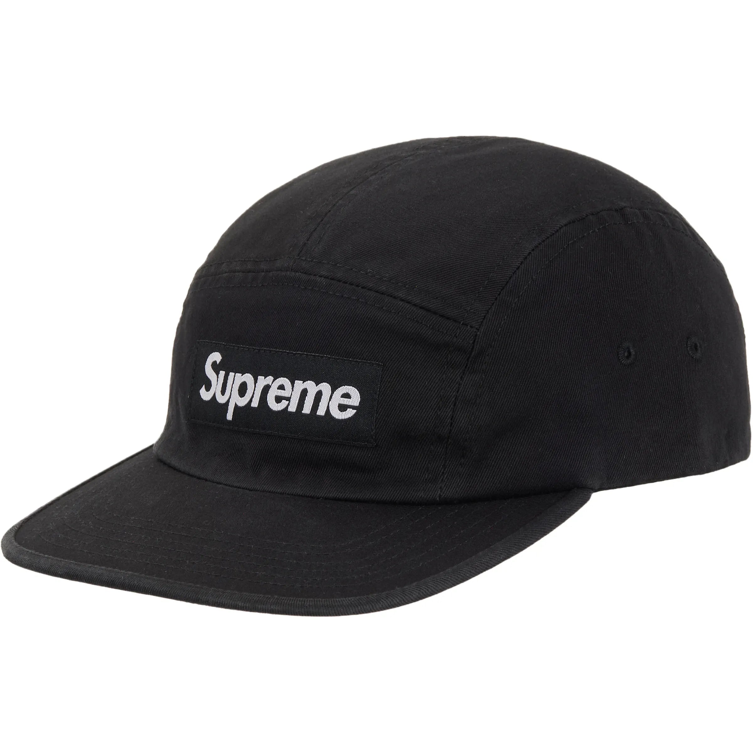 Supreme Washed Chino Twill Camp Cap (FW25) Black