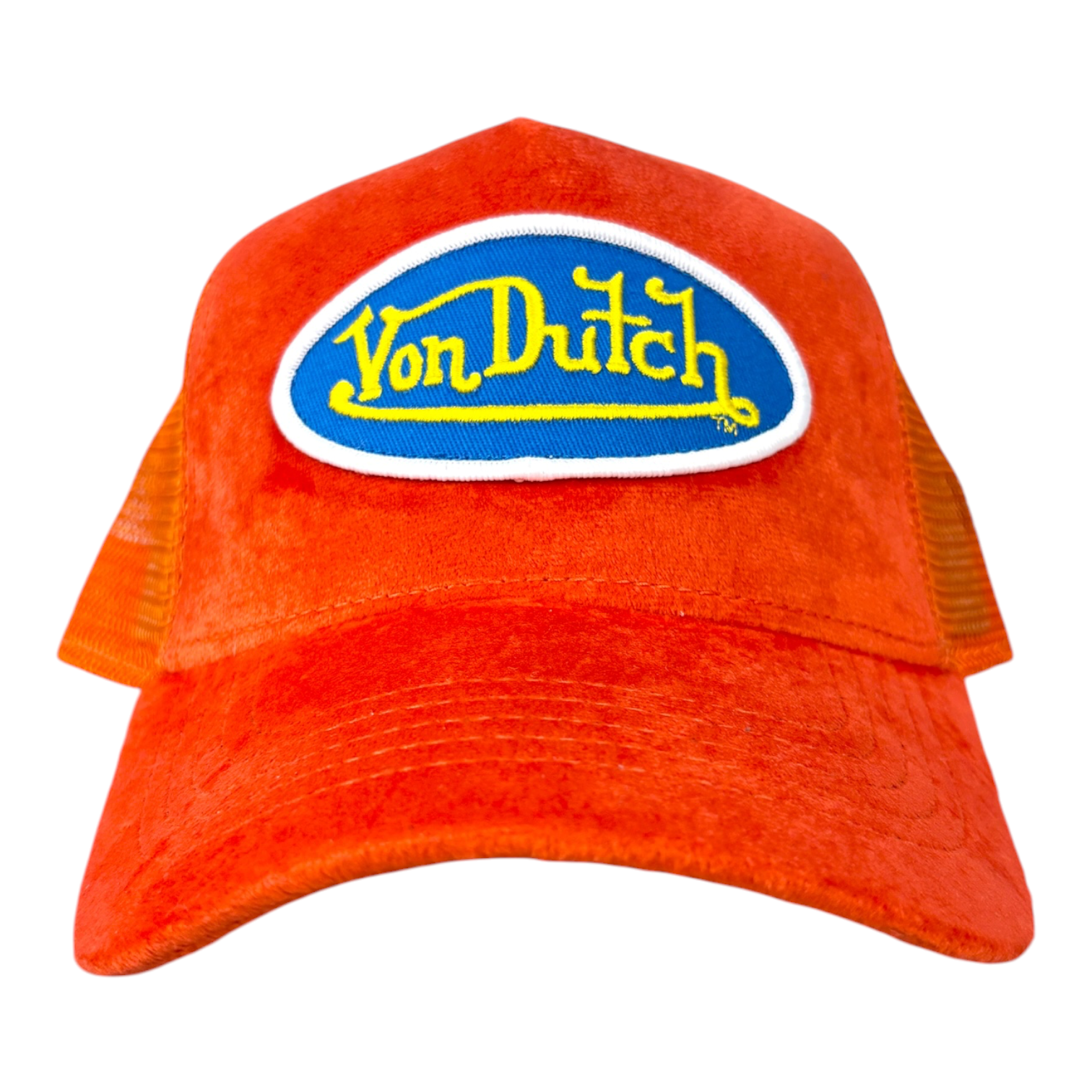 Von Dutch Hollywood Velvet Trucker Hat Orange