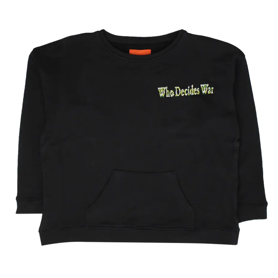 Who Decides War Arrangement Faux Neck Crewneck Black