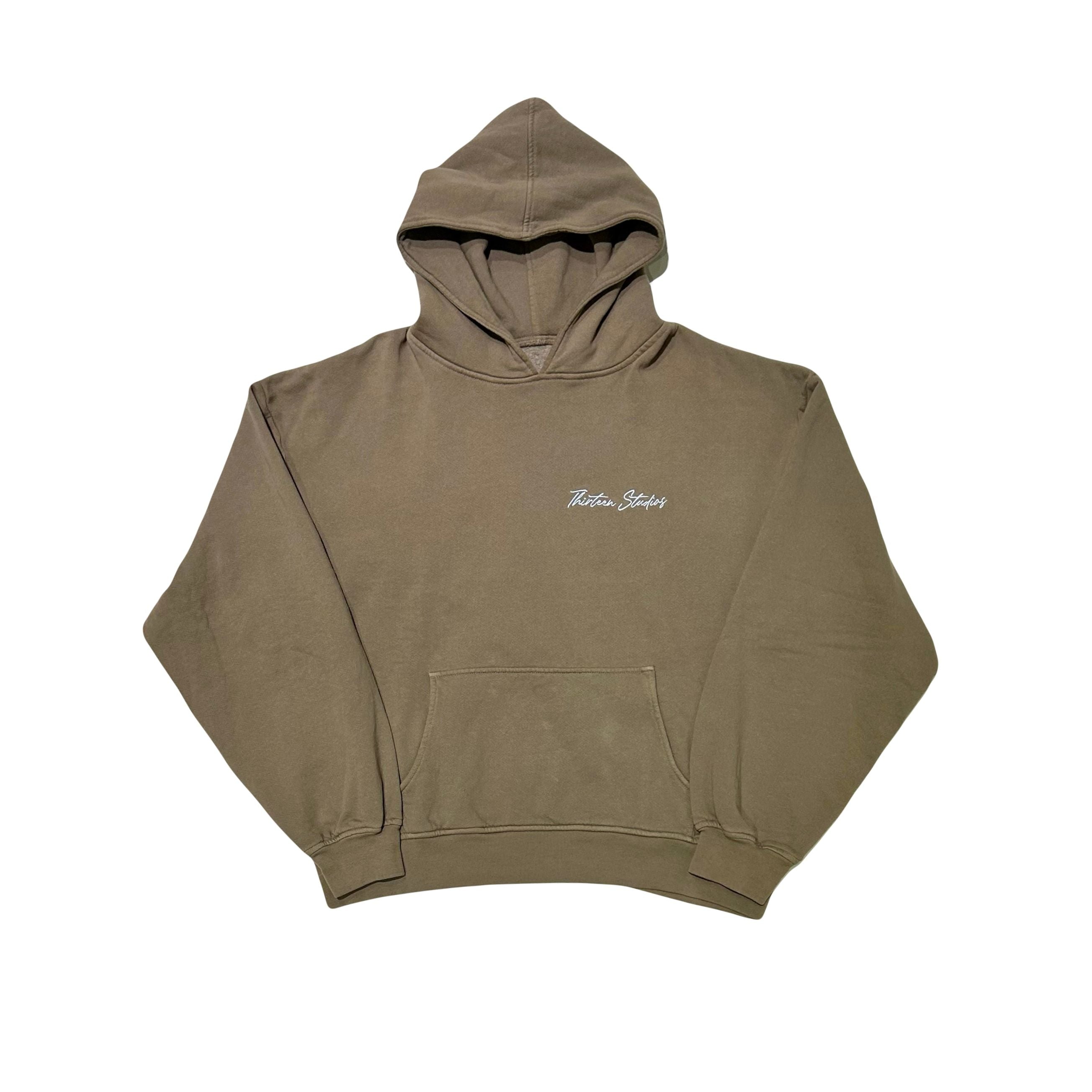 Thirteen Studios Hoodie Mocha/White