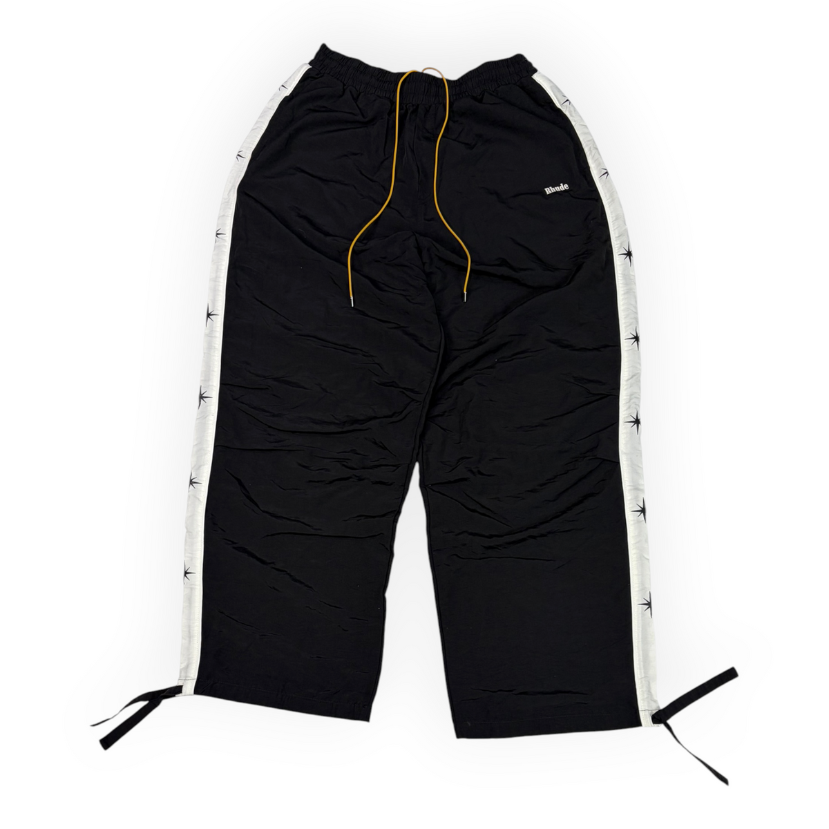 Rhude Star Piping Parachute Track Pants Black