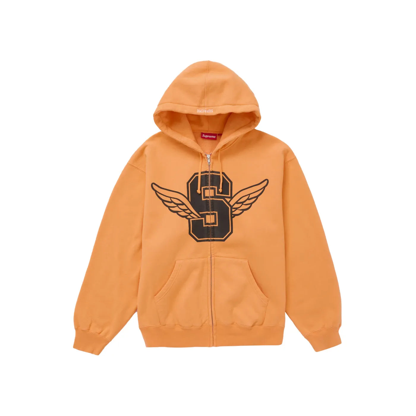 Supreme Wings Zip Up Hooded Sweatshirt Light Orange