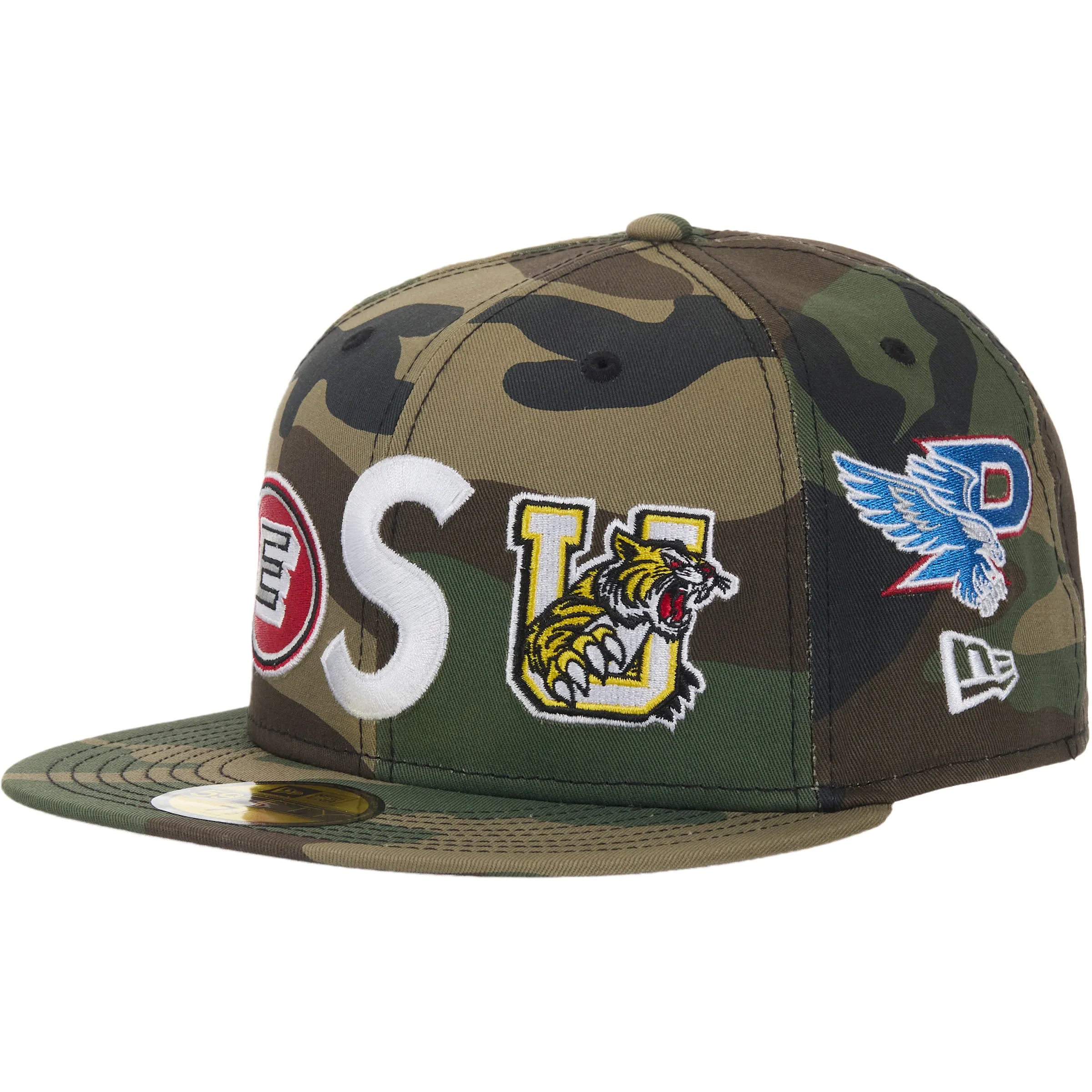 Supreme Mascots S Logo New Era 59Fifty Fitted Cap Woodland Camo
