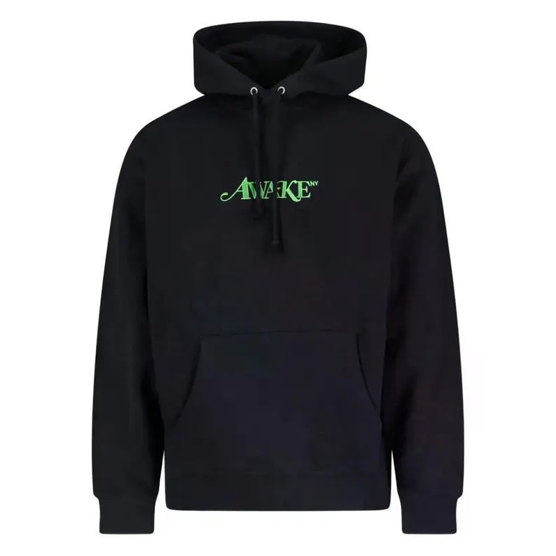 Awake NY Logo Embroidered Hoodie Black/Green