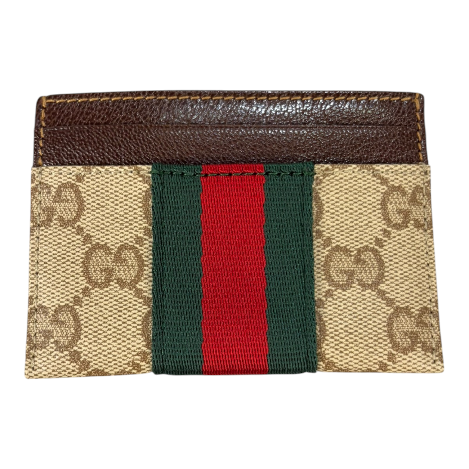 Gucci Card Case with Web Beige