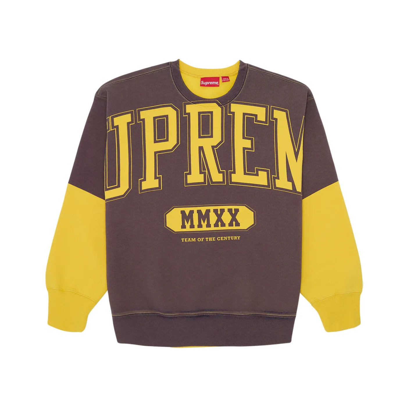 Supreme Overprint Crewneck Yellow