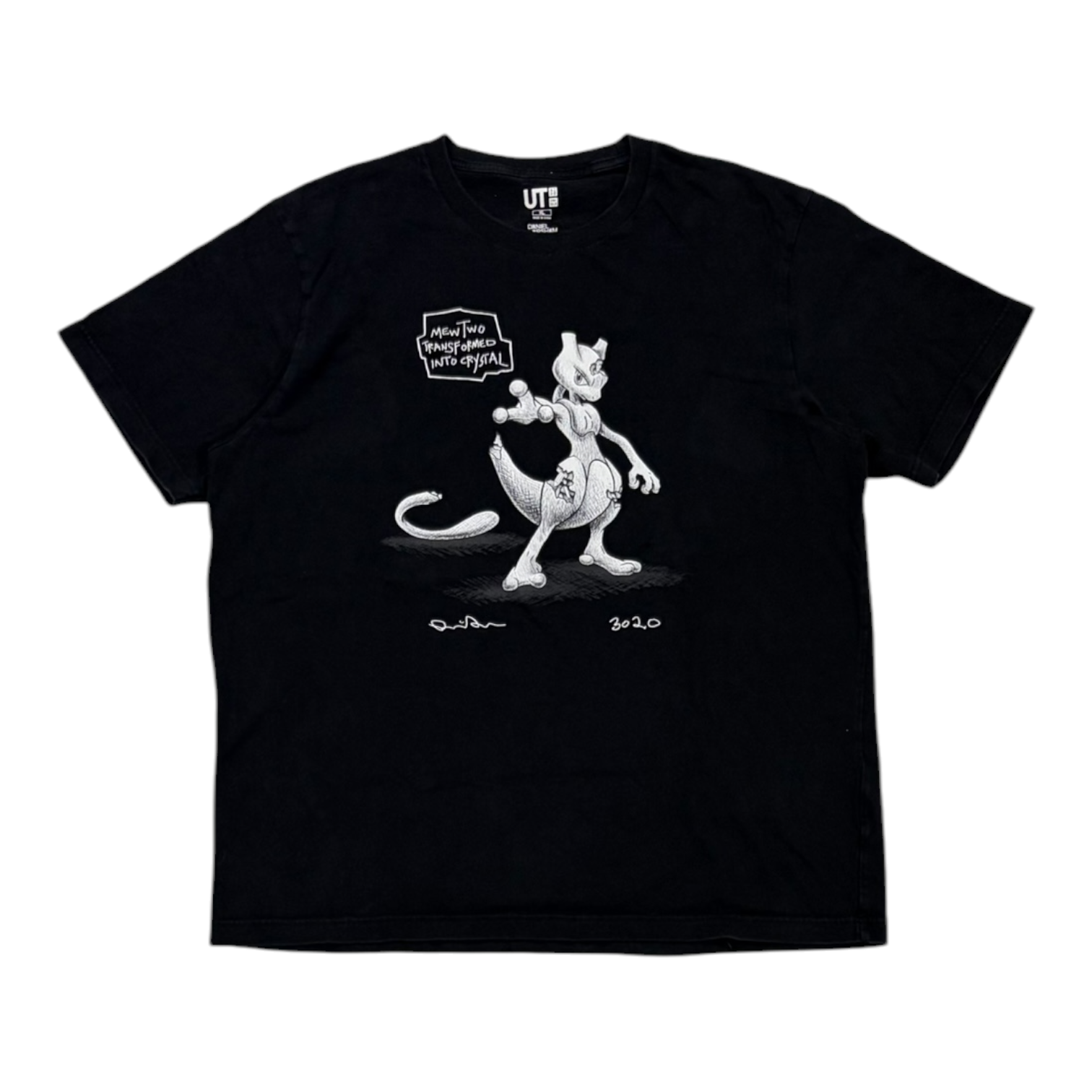Daniel Arsham x Pokemon x Uniqlo Crystal MewTwo Tee Black
